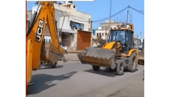 demolition work in Chhatrapati Sambhajinagar city