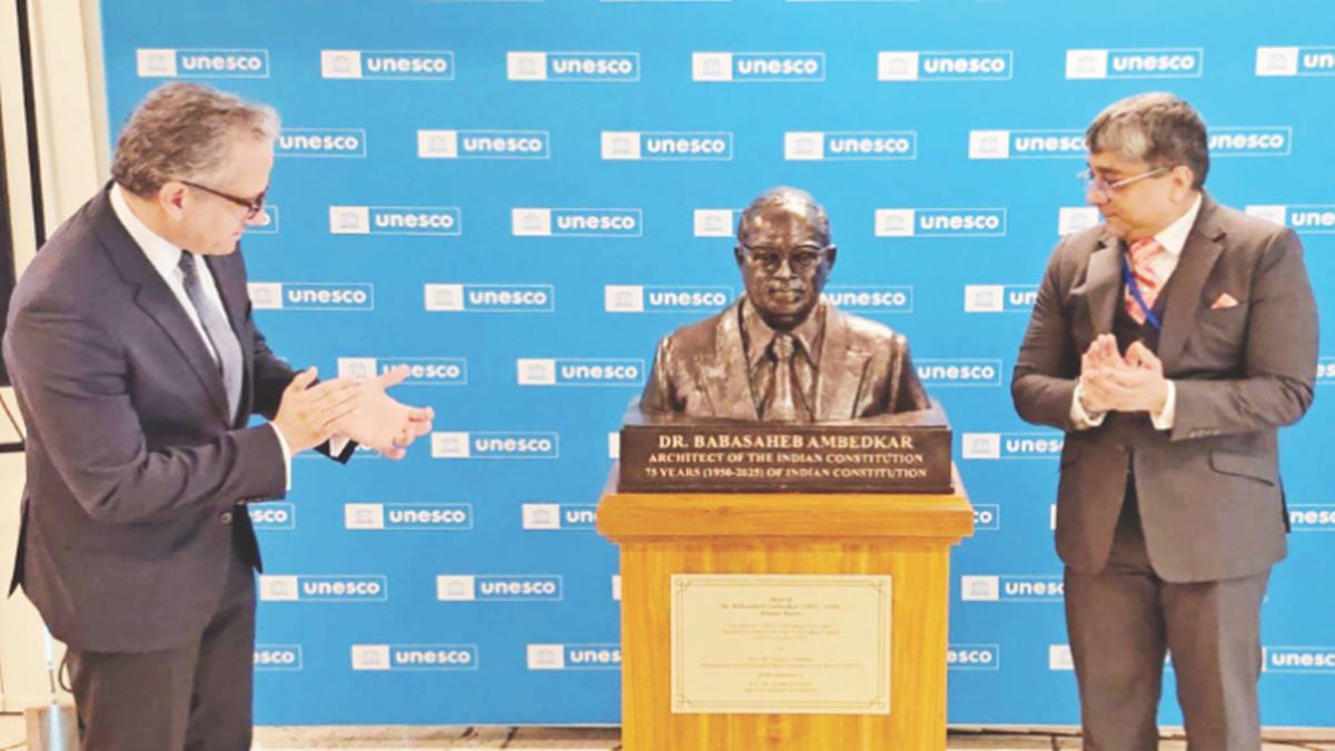 Dr Babasaheb Ambedkar statue in UNESCO
